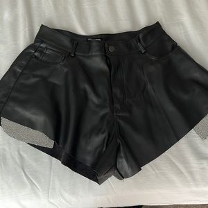 Dazzle me shorts by Fashion Nova as L in black with rhinestone trim